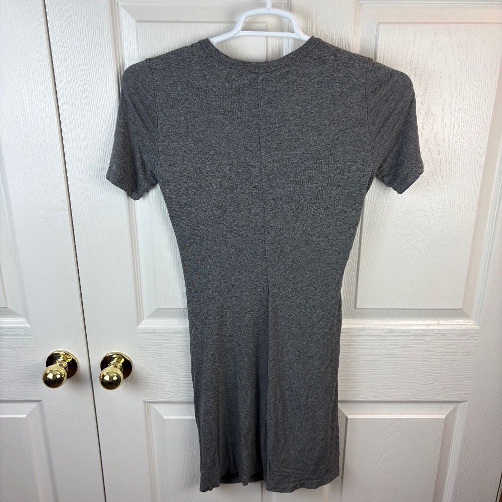 A.L.C. Short Sleeve Side Ruched Dress Gray - Picture 3 of 3